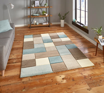 Brooklyn 646 Teal Blue Modern Rugs