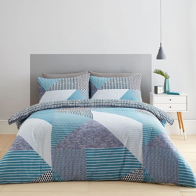 Larsson Geo Teal Duvet Set