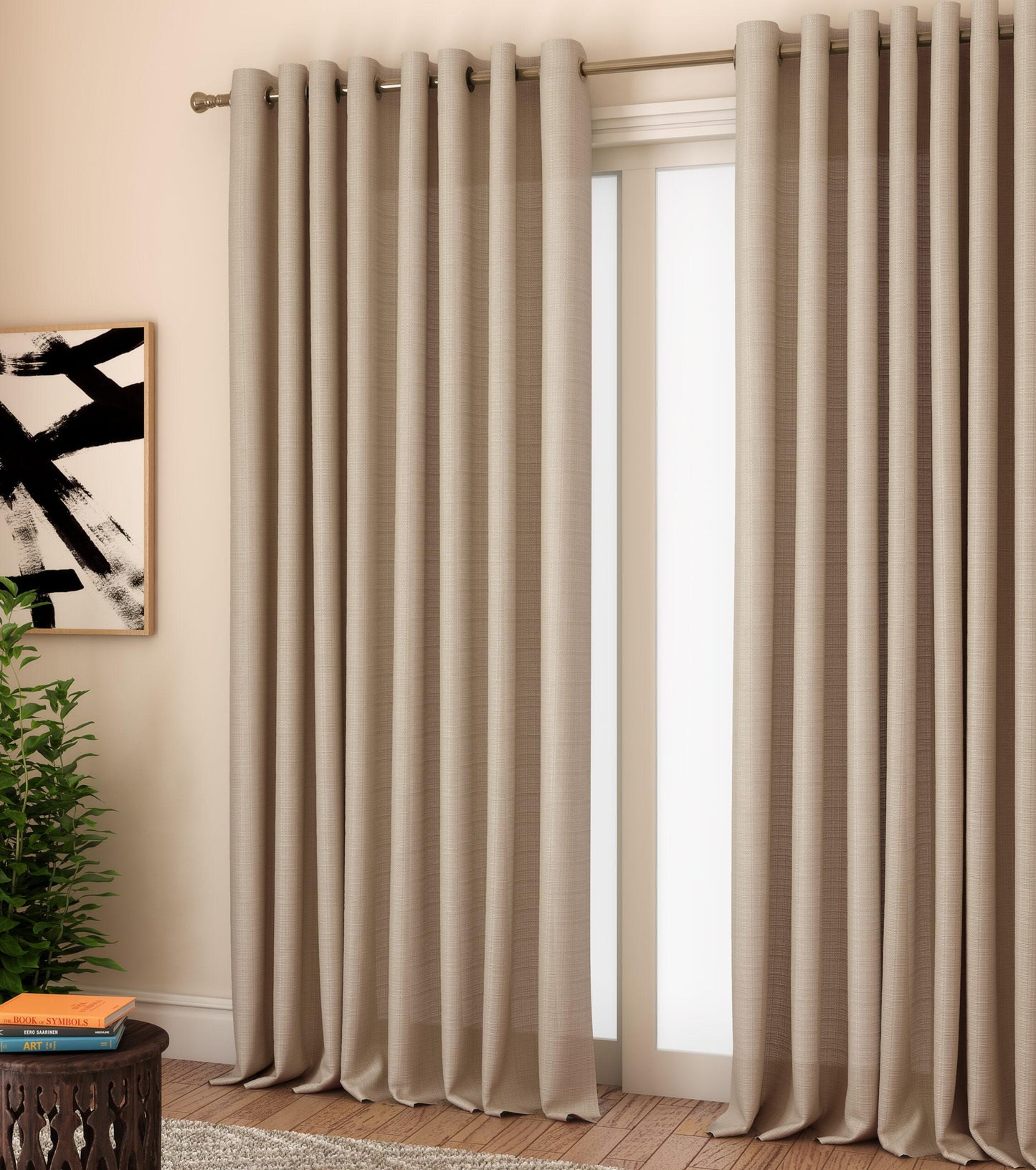 Milano Natural Eyelet Curtains