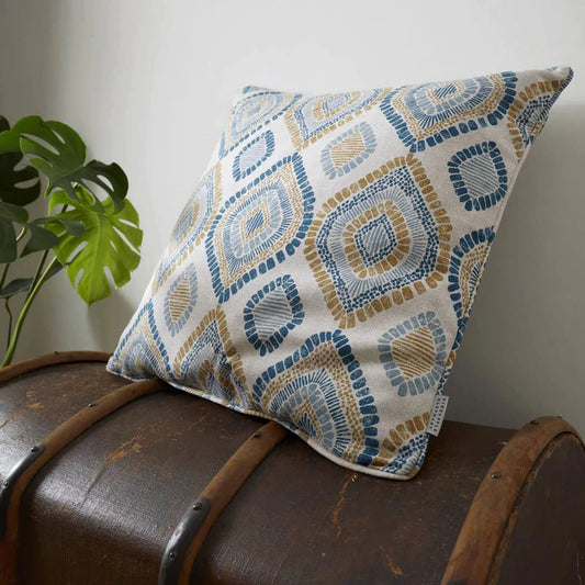 Ziri Geo Teal Filled Cushion