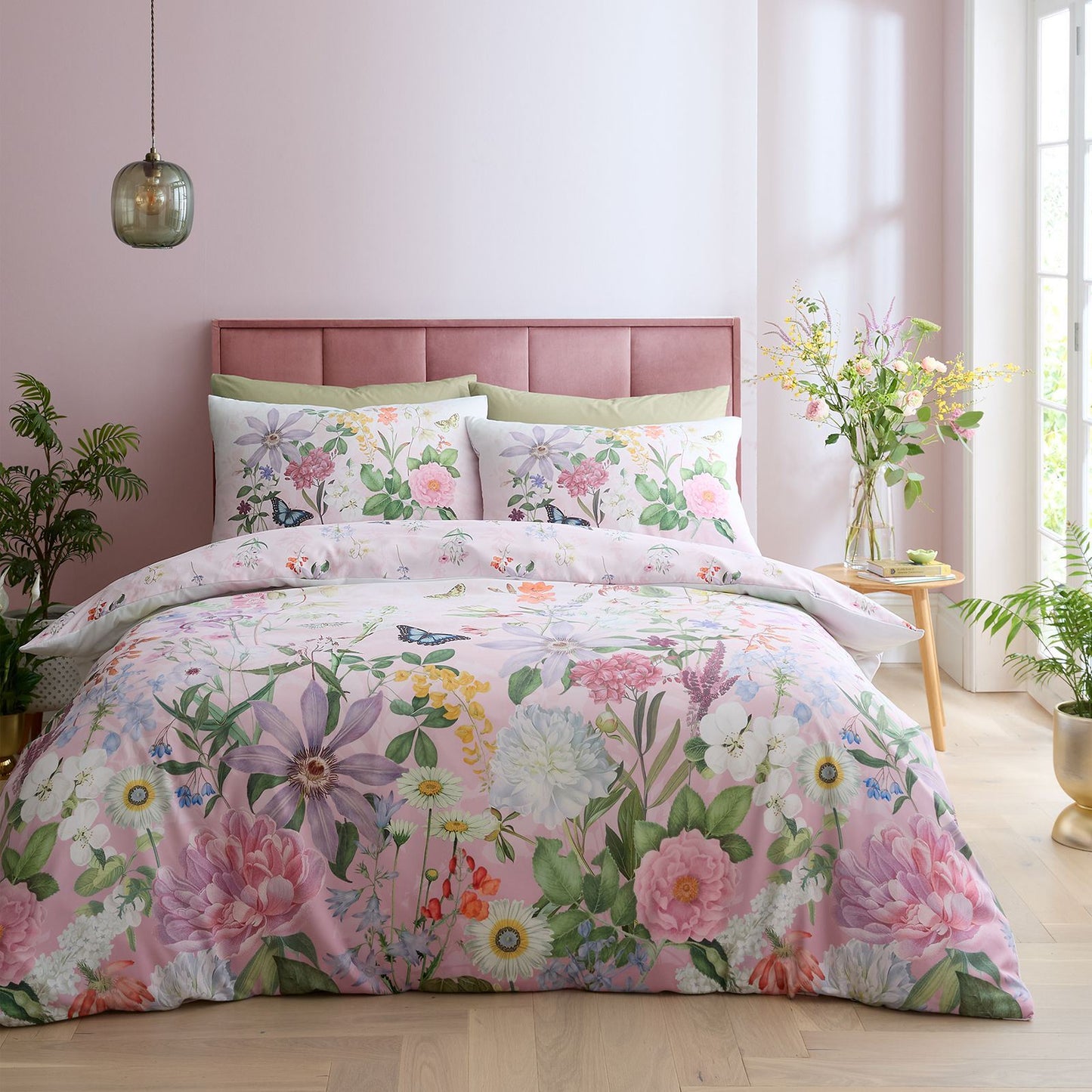 RHS x Catherine Lansfield Enchanted Butterfly Garden Pink Duvet Cover Set