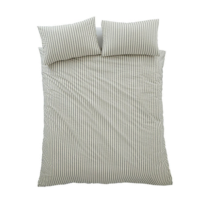 Pineapple Elephant Cotton Rich Woven Stripe Grey Duvet Cover Set