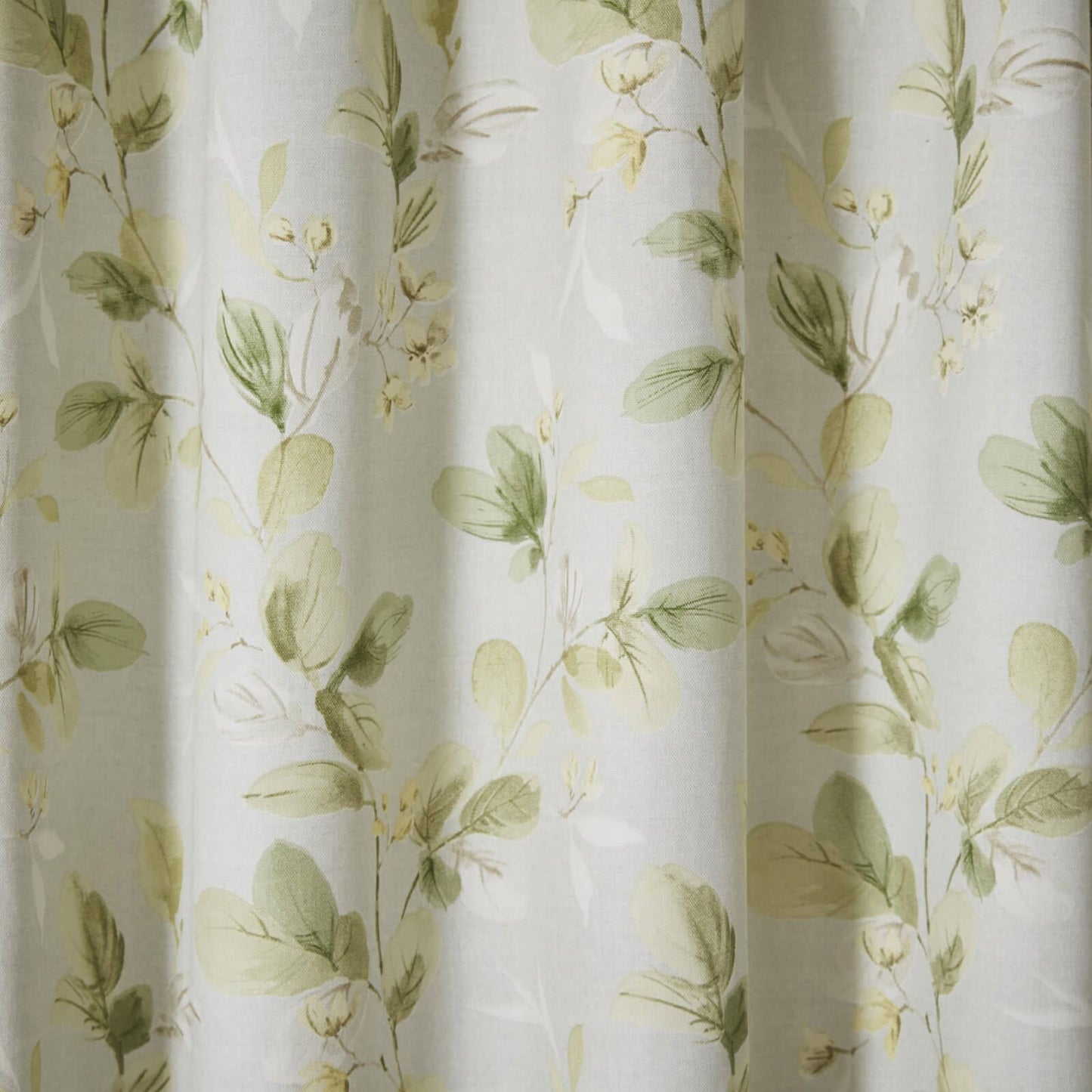 Meadow Leaves Green Pencil Pleat Curtains