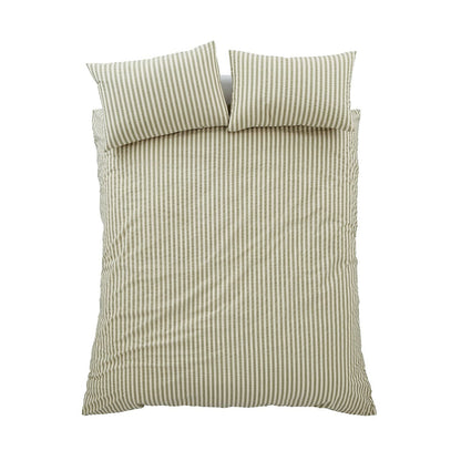 Pineapple Elephant Cotton Rich Woven Stripe Green Duvet Cover Set