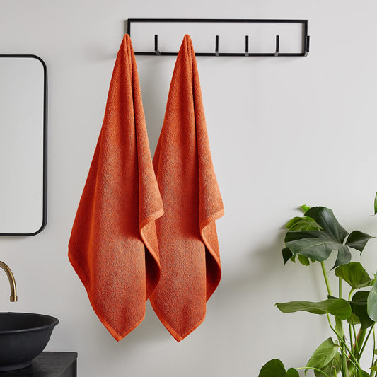 Quick Dry Orange Bath Sheet Pair