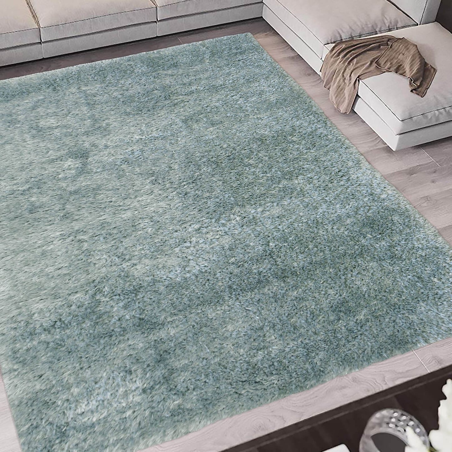 Lagom Duck Egg Plain Rug