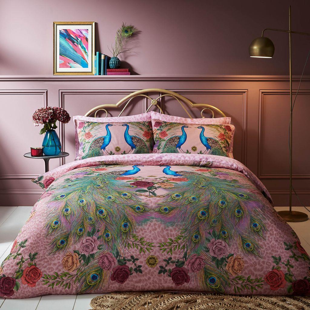 Xanadu Peacock Pink Duvet Cover Set