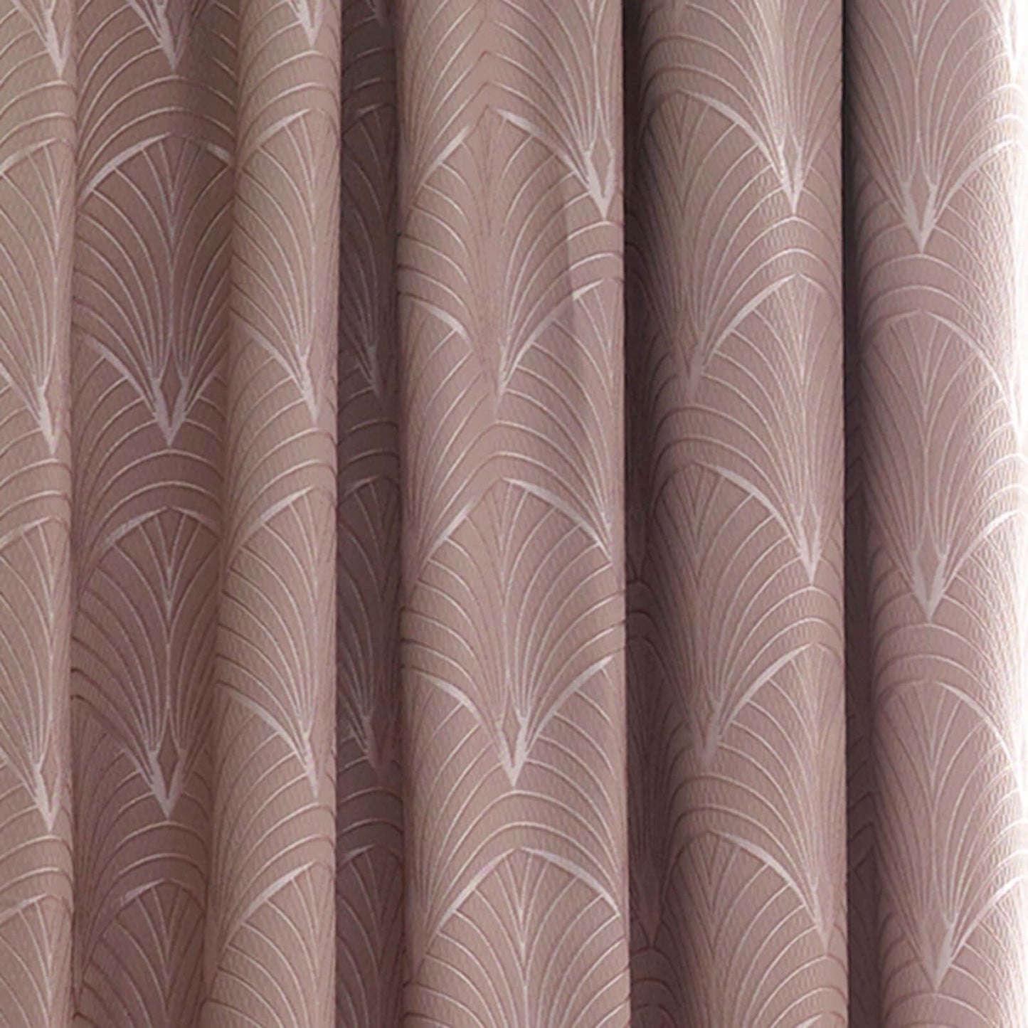 Metro Art Deco Blush Pencil Pleat Curtains