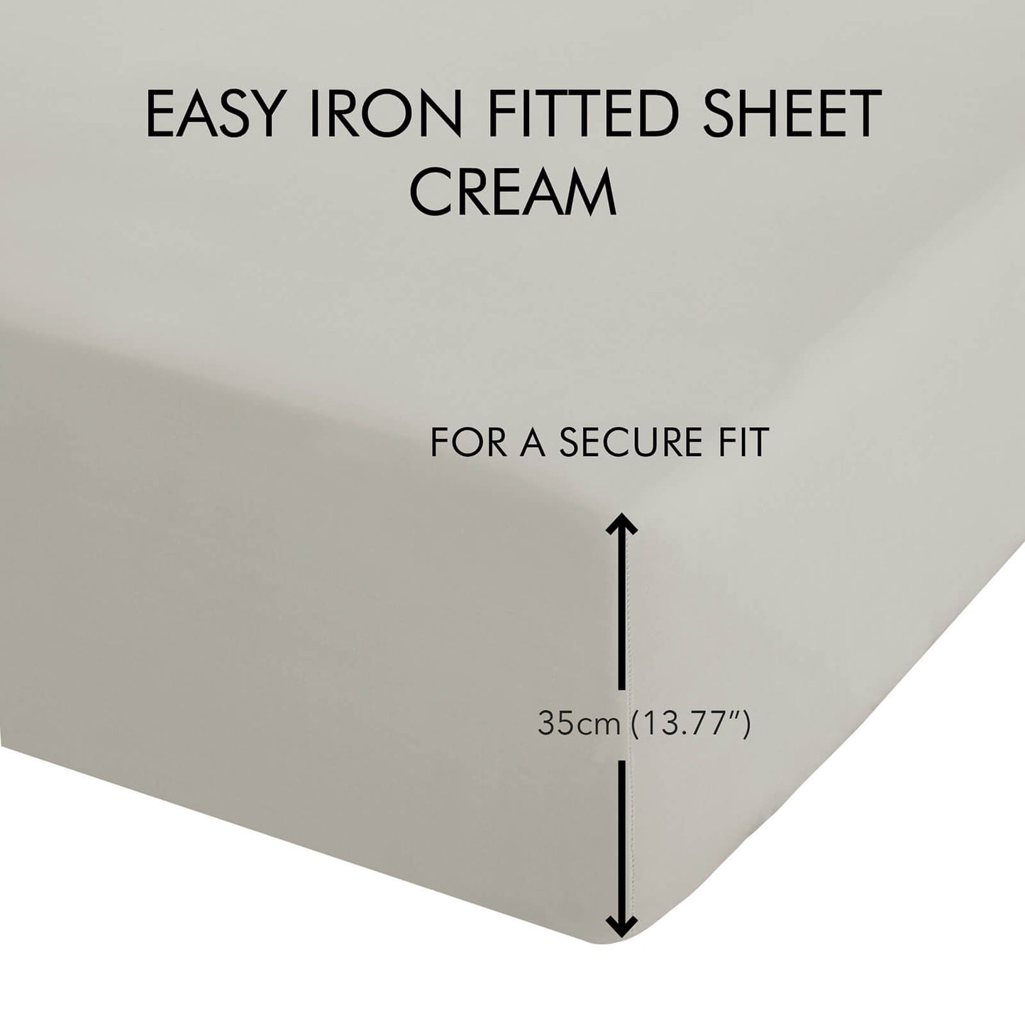 Easy Iron Percale Cream Fitted Sheet