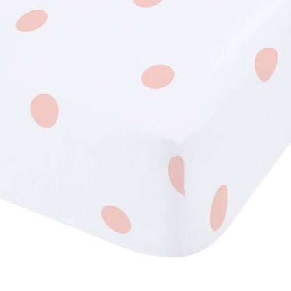 Brushed Polka Dot Pink Fitted Sheet