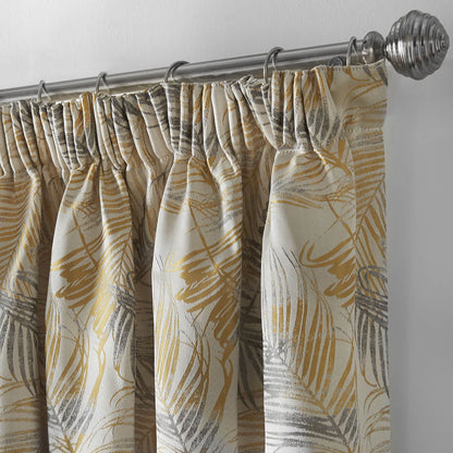 Fiji Ochre Pencil Pleat Curtains