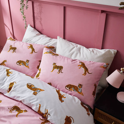 Tiger Pink Duvet Cover Set