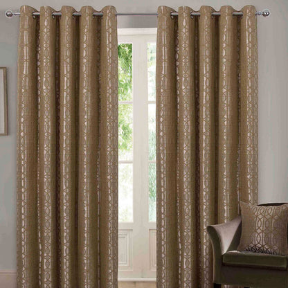 Tuscany Ochre Eyelet Curtains