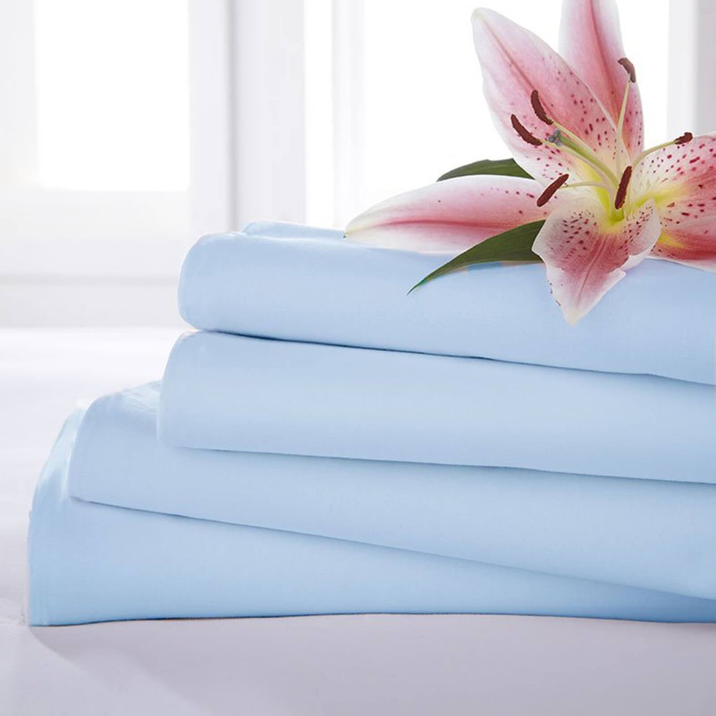 Percale Light Blue Flat Sheet