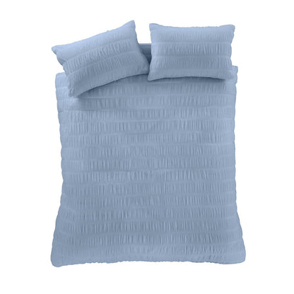 Seersucker Lansfield Blue Duvet Cover Set