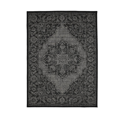Flatweave Gel Medallion Black Rug