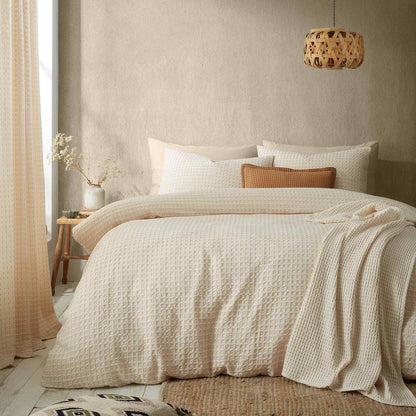 Muscat Waffle Natural Duvet Cover Set