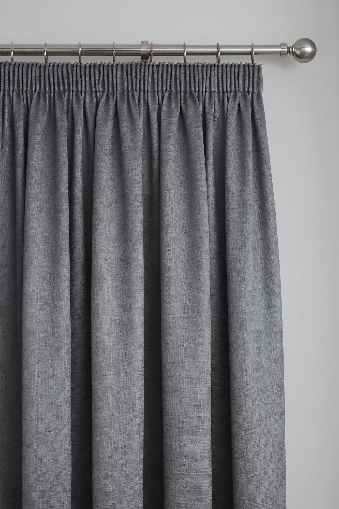 Galaxy Charcoal Pencil Pleat Curtains