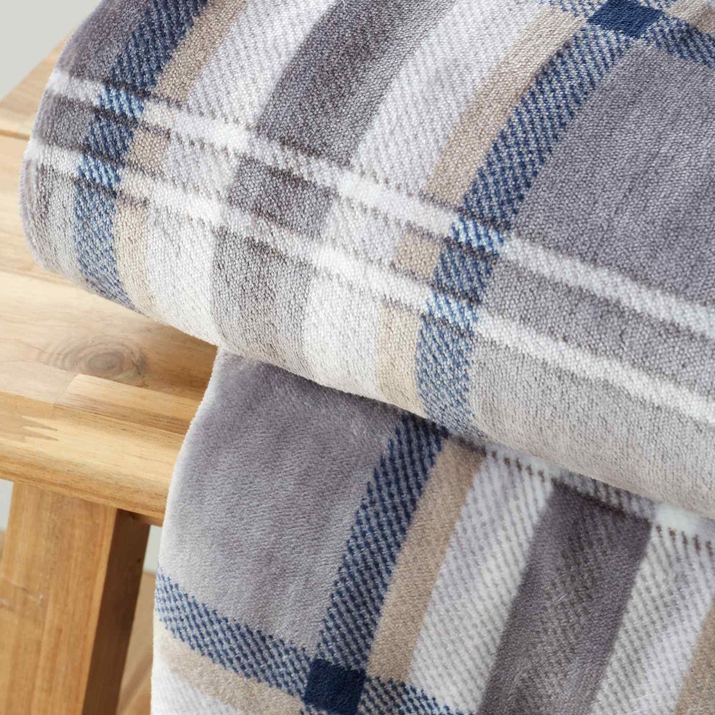 Kelso Check Charcoal Grey Blanket Throw