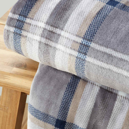 Kelso Check Charcoal Grey Blanket Throw