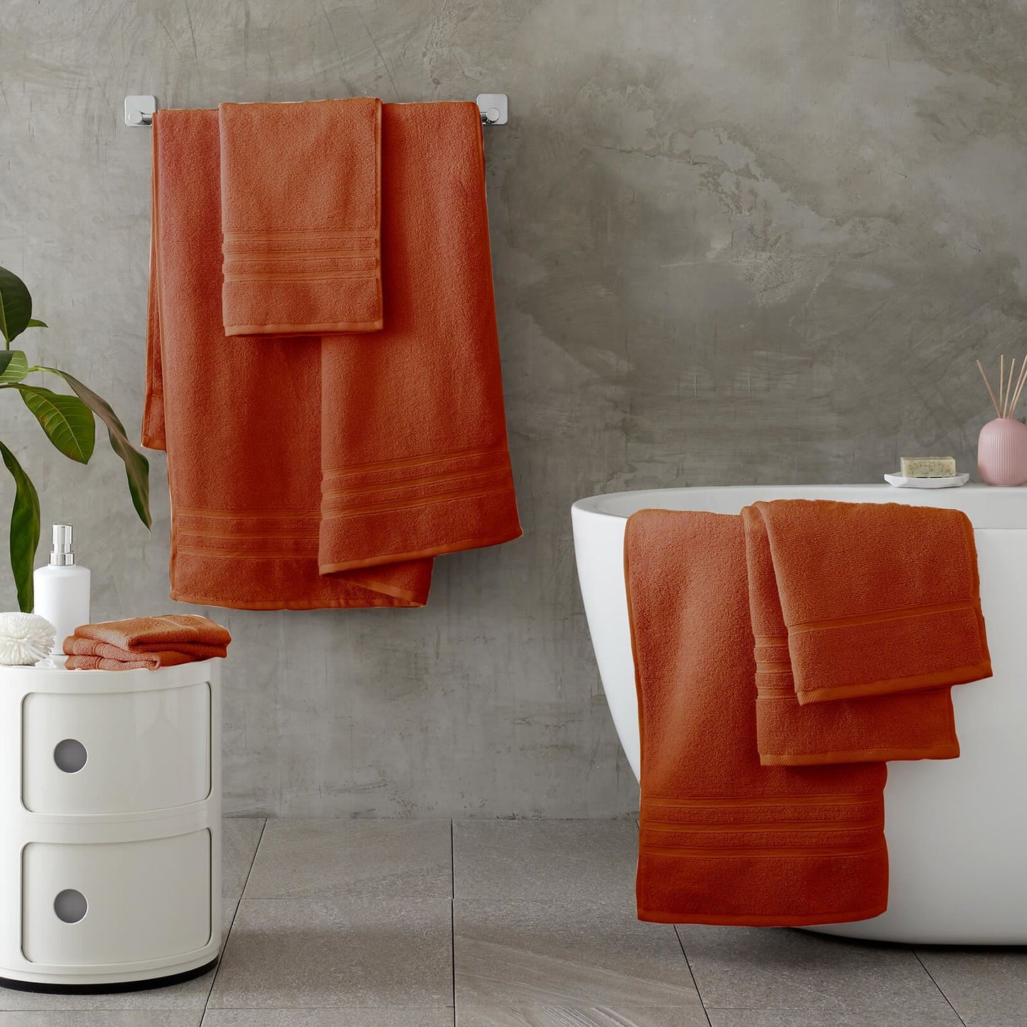 Zero Twist Terracotta Bath Sheet Pair