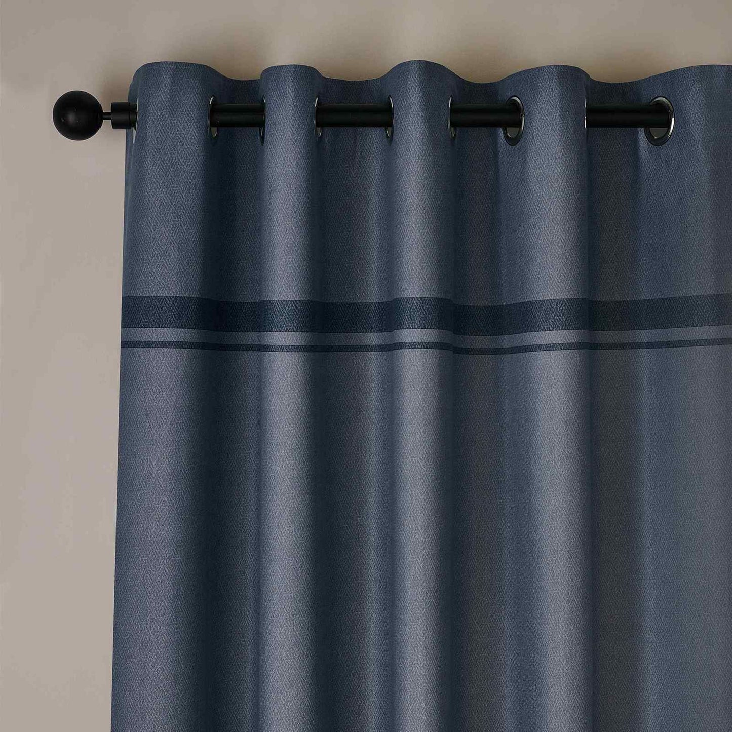 Melville Lined Blue Curtains Two Panels