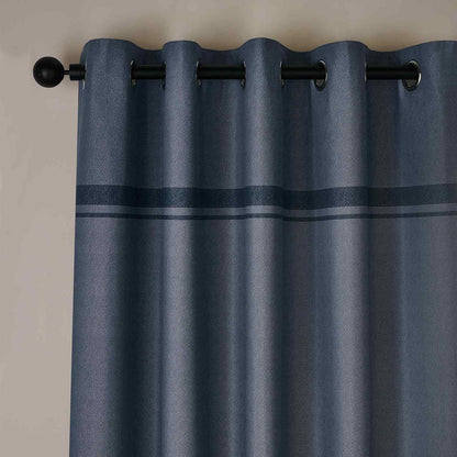 Melville Lined Blue Curtains Two Panels
