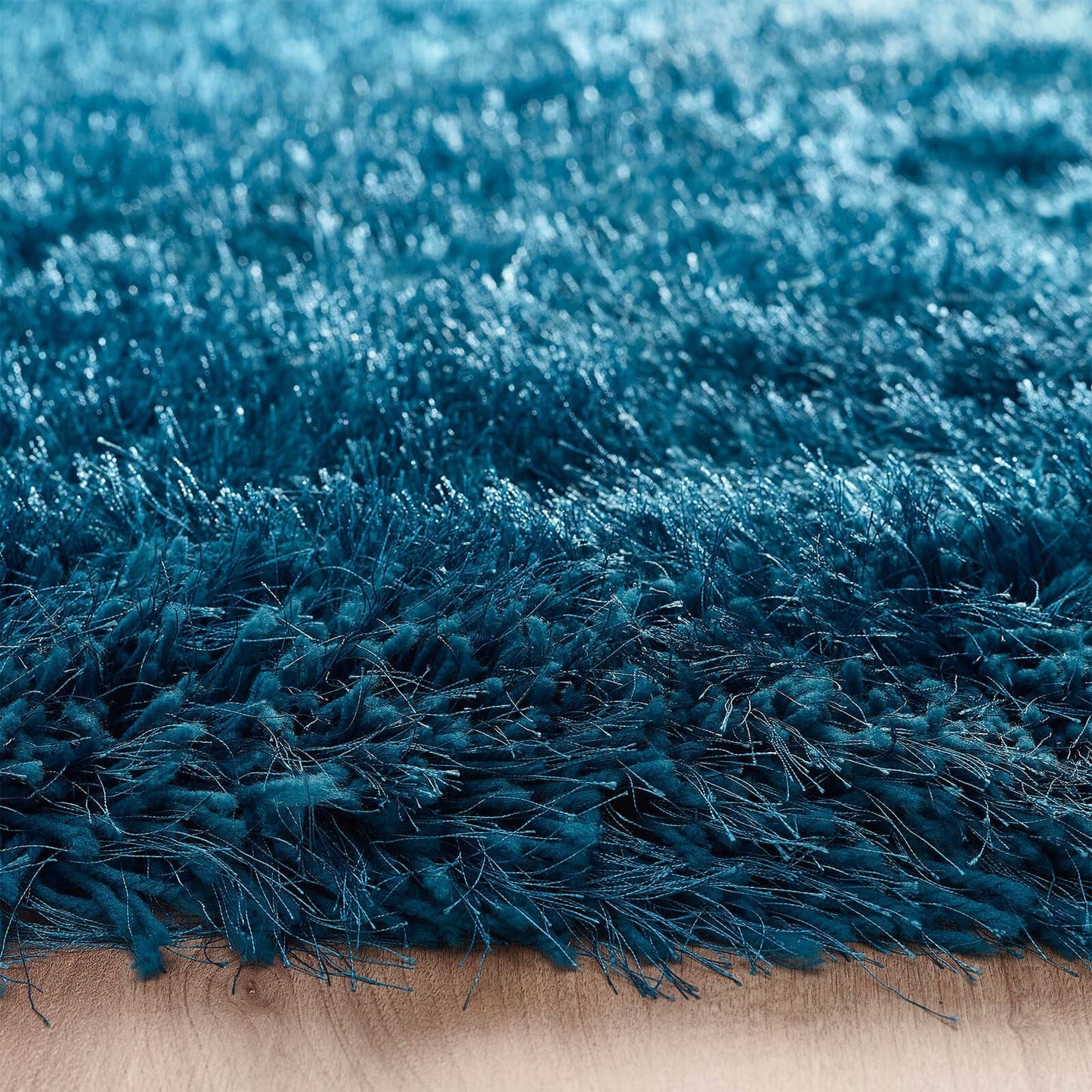 Contemporary Origins Extravagance Plain Teal Modern Rug 60X120Cm