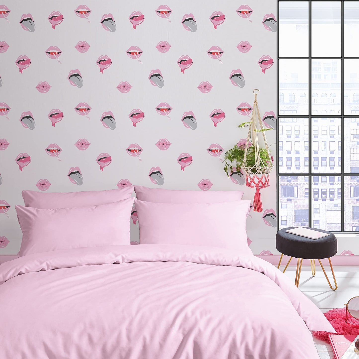 Sassy B Lip Service Pink Wallpaper