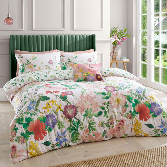 Cottage Meadow Pink Duvet Cover Set