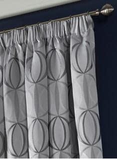 Omega Silver Pencil Pleat Curtains