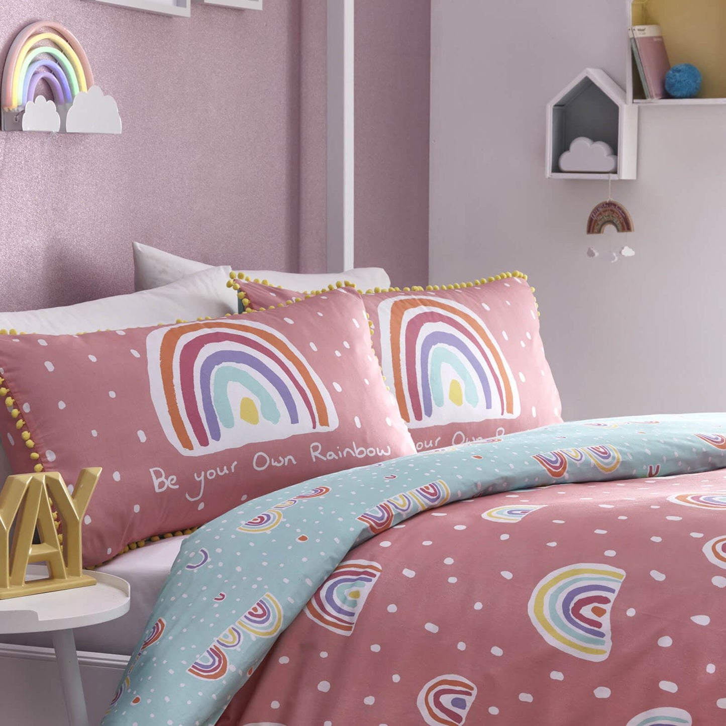 Rainbow Pom Multicolour Duvet Set