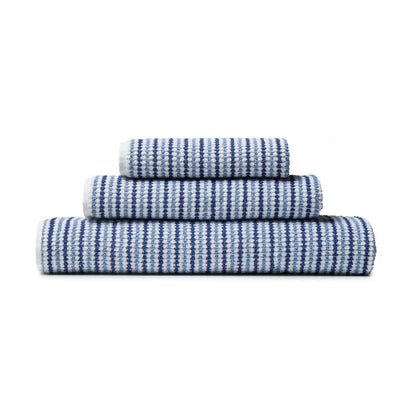 Catherine Lansfield Rice Weave Stripe Blue Towel and Sheet