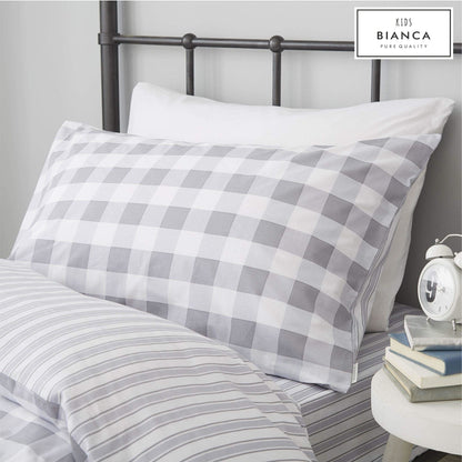 Check And Stripe Grey Duvet Set