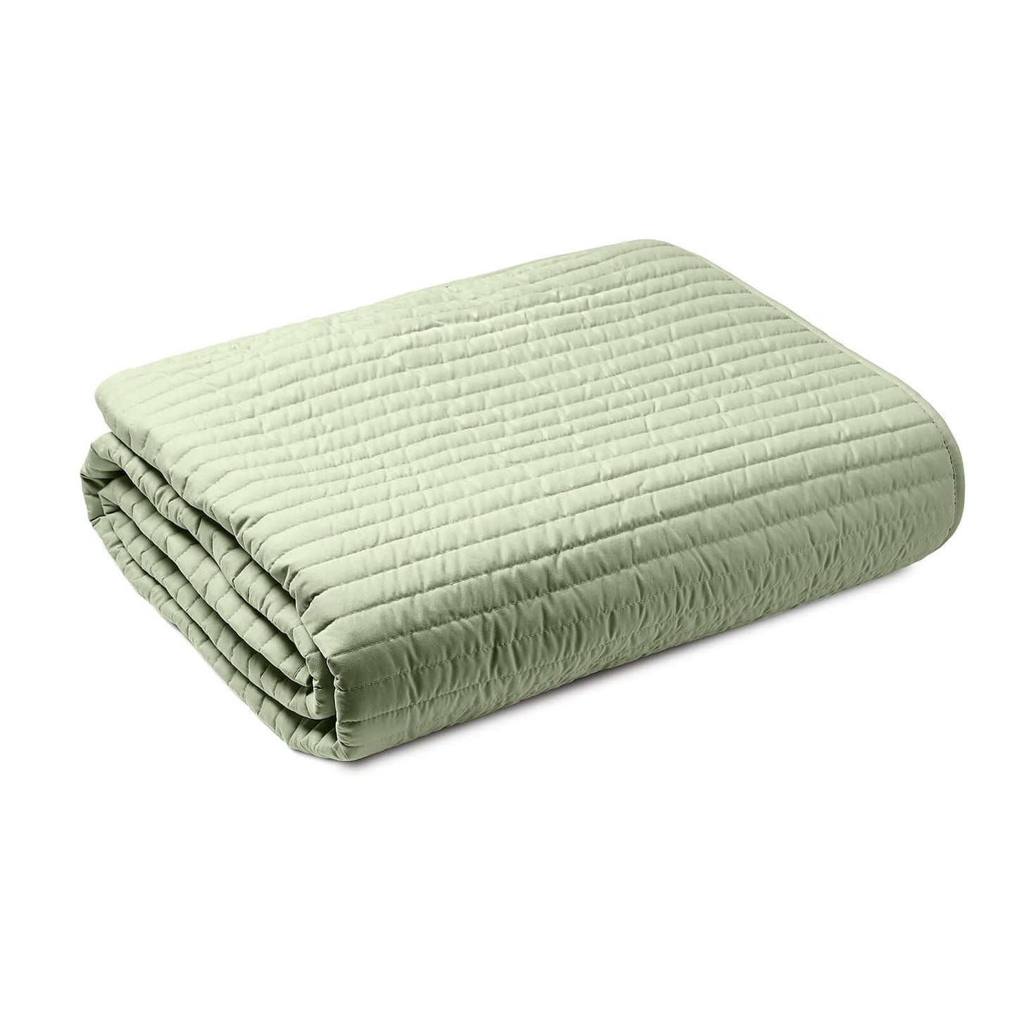 Quilted Lines Bedspread Sage Green