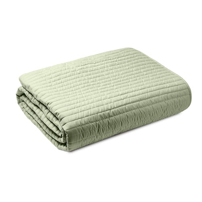 Quilted Lines Bedspread Sage Green