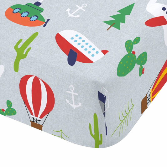 Animal Adventures Blue Fitted Sheet
