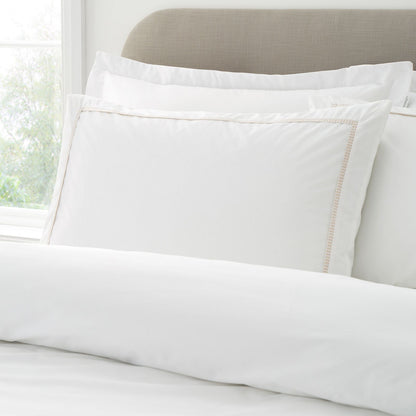 Bianca Contrast Trim White / Natural Duvet Cover Set