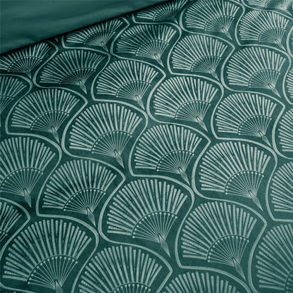 Art Deco Pearl Teal Duvet Cover Set