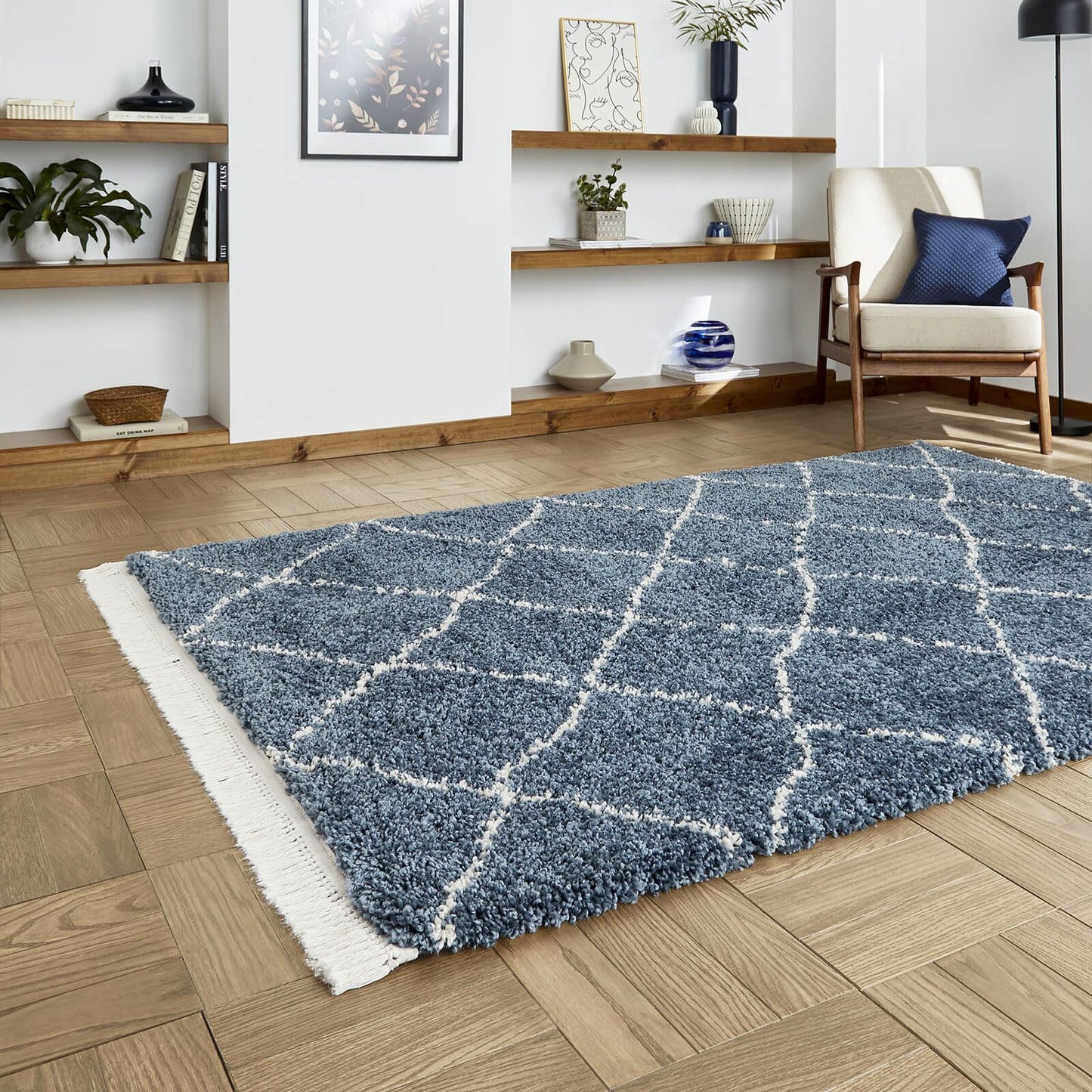 Boho 5413 Blue Berber Rug