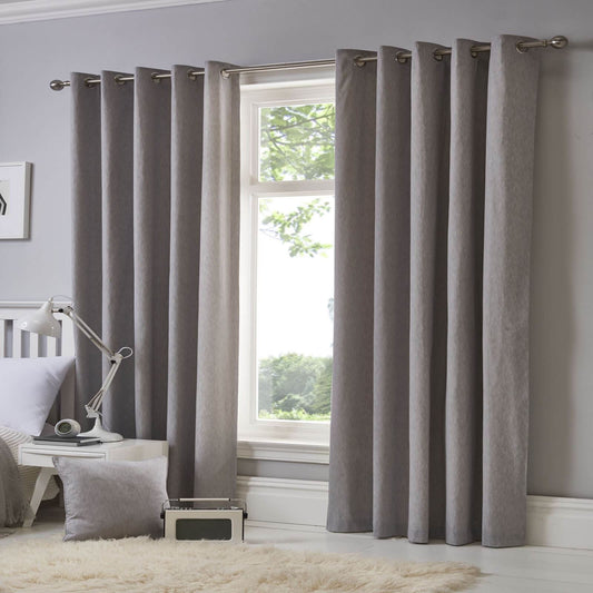 Sorbonne Silver Eyelet Curtains