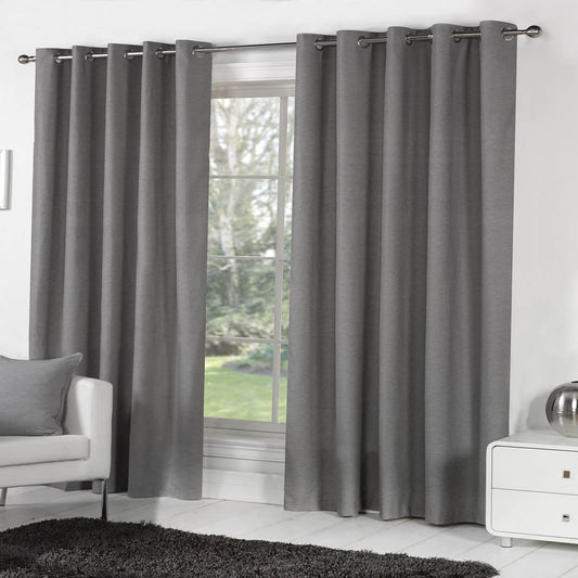 Sorbonne Charcoal Eyelet Curtains