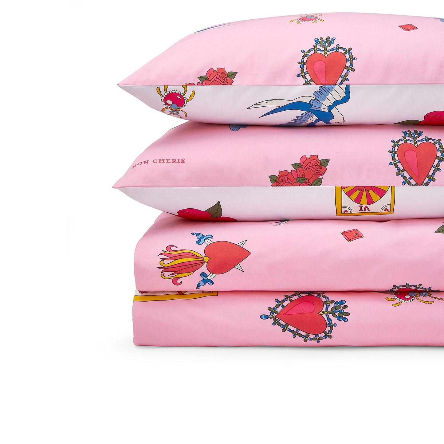 Their Nibs Mon Coeur Pink Duvet Cover Set