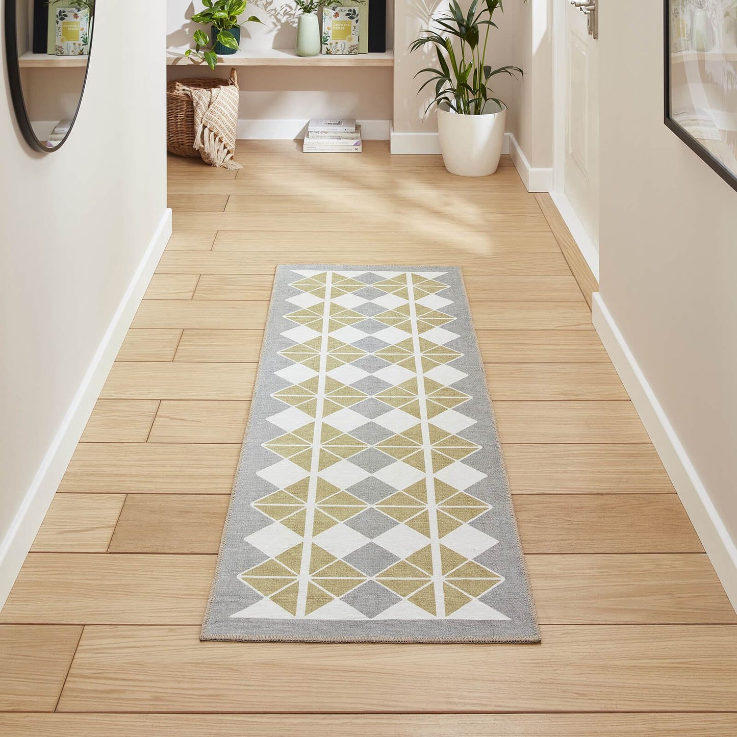 Victoria H1184 Grey/Yellow Washable Rug