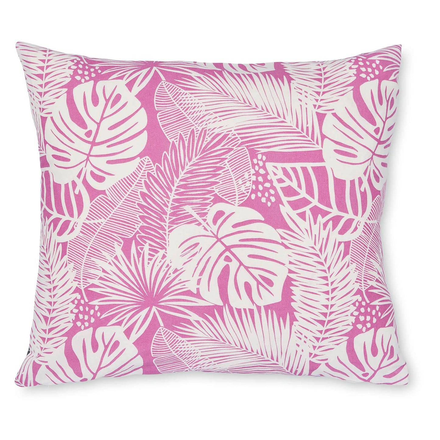 Tropical Leaves Hot Pink Filled Cushion