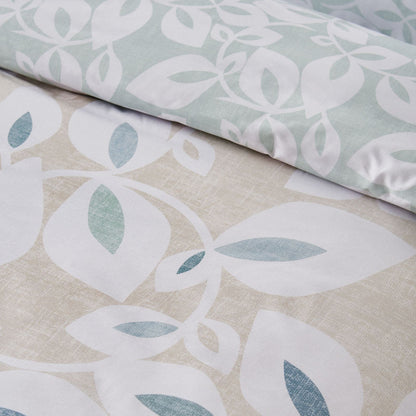 Catherine Lansfield Inga Leaf Natural Duvet Cover Set