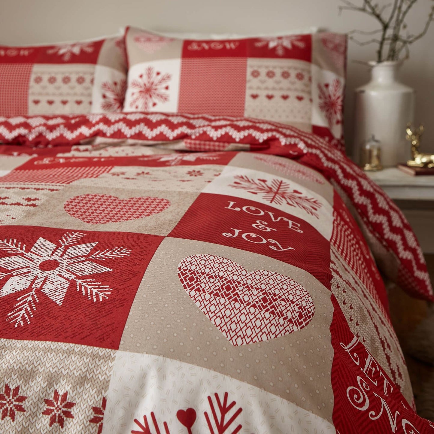 Let It Snow Red Duvet Set