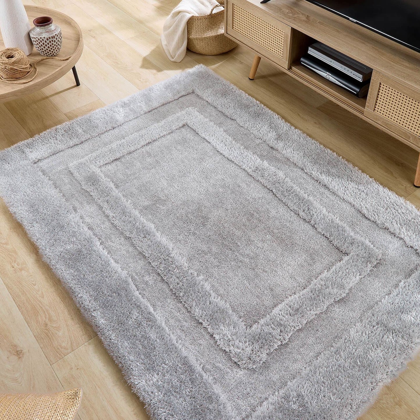 Frame Silver Plain Rugs