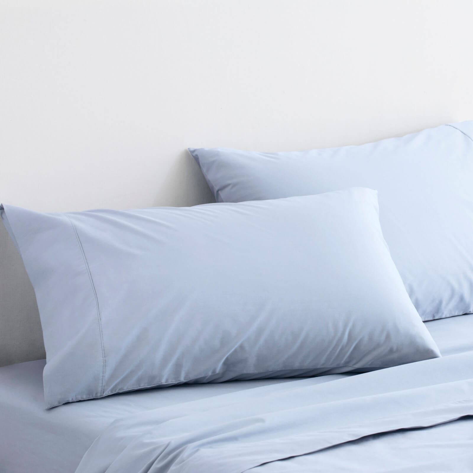 300TC Organic Percale Blue European Pillowcase