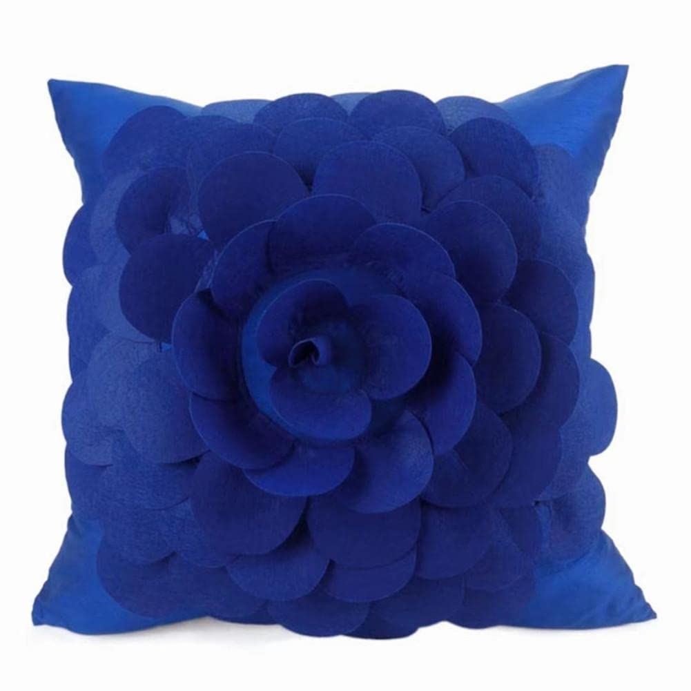 Felt Flower Navy Cushion Cover